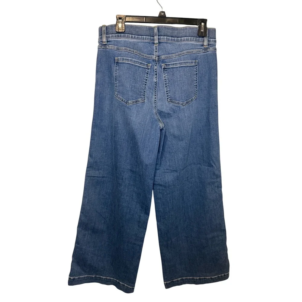 Spanx Wide Leg Cropped Pull On Denim Jeans Women's Medium Wash - Picture 3 of 5